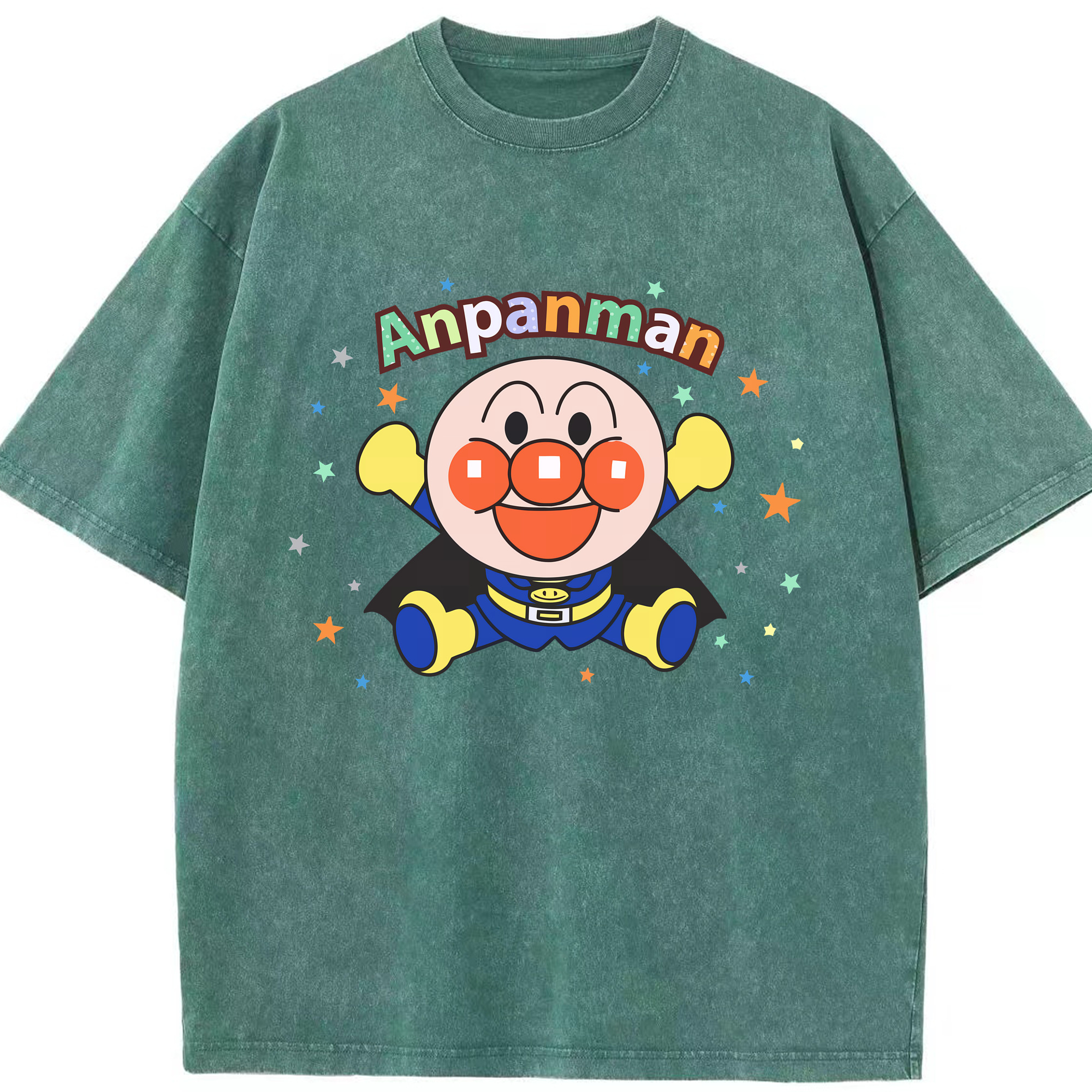 （画像用） アンパンマン Anpanman 綿100% ヴィンテージ風 半袖Tシャツ（フロントプリント）